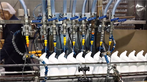 Vollautomatische lineare Abfüllmaschine für WC-Reiniger-Bleichmittel